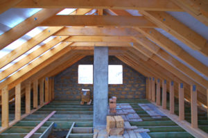Attic getting insulated.