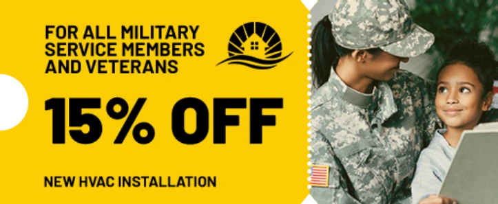 Coupon: 15% off new HVAC installation for all military service members and veterans