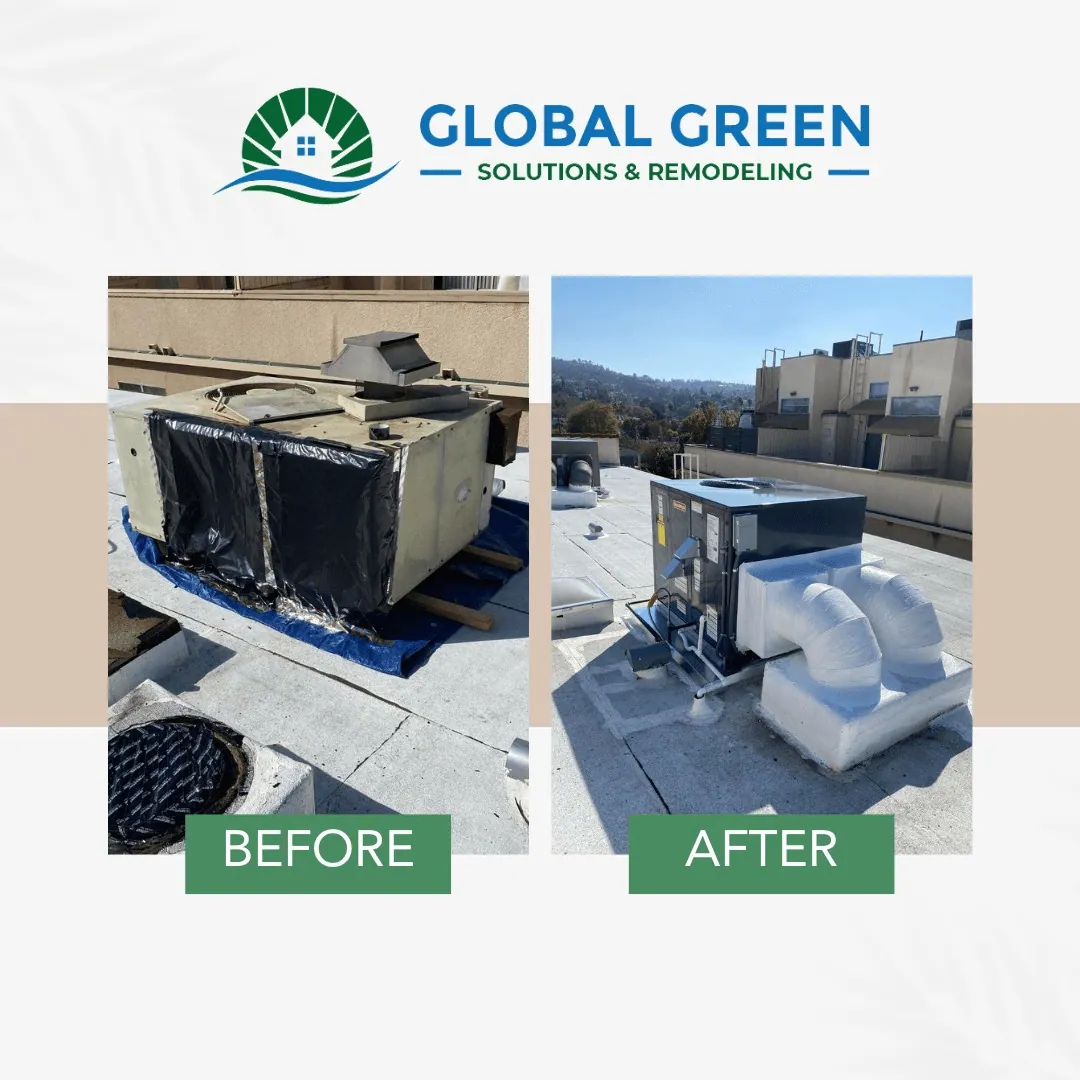 Before and after: rooftop package unit replacement